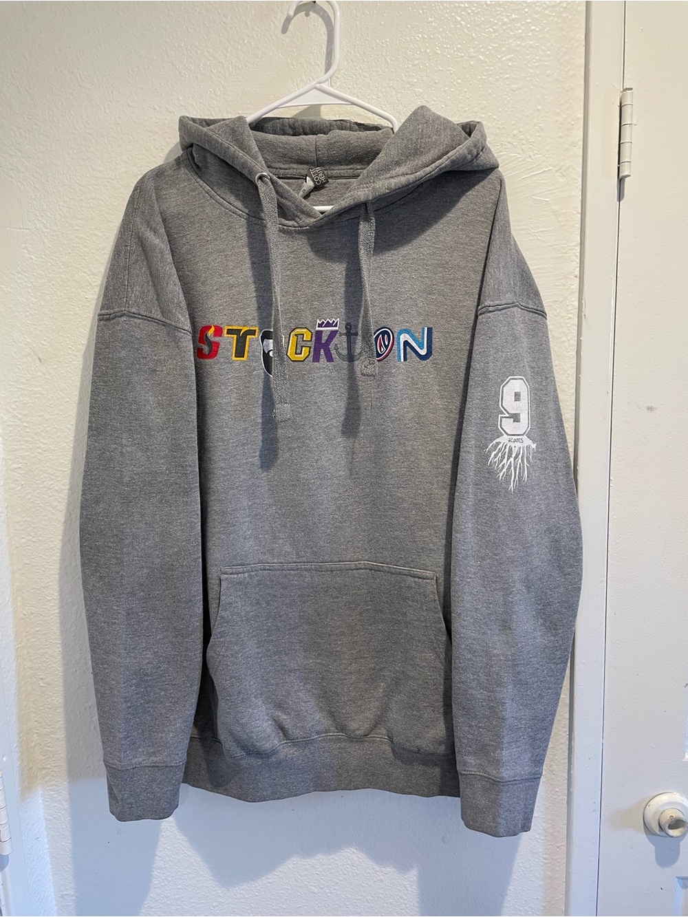 Cotton Heritage Stockton California NorCal Gray Letter Graphic Pullover Hoodie